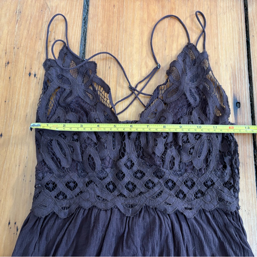 Free People FP One Adella Slip Mini Dress in Brown, Size Medium (M) - Crochet - Picture 9 of 14